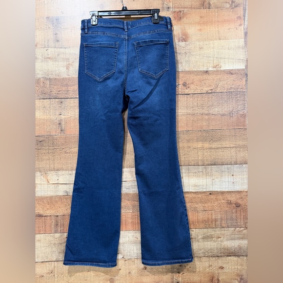 Nicole Miller Soho High Rise Dark Blue Bootcut Flare  Jeans Size 14 - Picture 2 of 5
